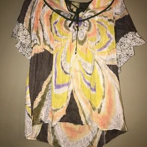 Anthro Postella Floral Blouse M